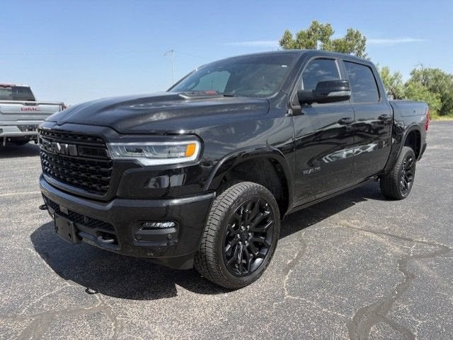 2026 RAM 1500 Limited Crew Cab 4x4 5'7" Box in Black — front three-quarter view